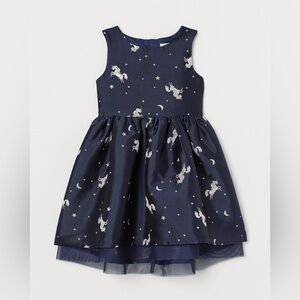 H&M Tulle Iridescent Navy Blue Dress | Size 4-5